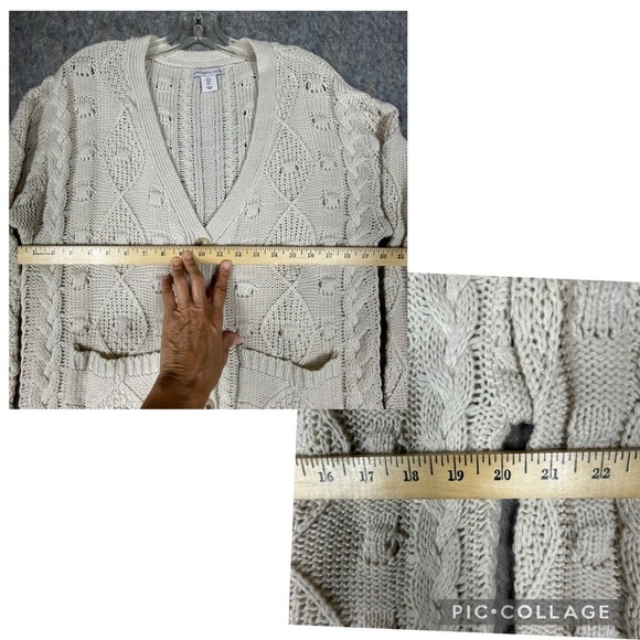 Sincerely Jules Button Front Cottagecore Coastal Grandma Sweater Cardigan Sz S - Picture 13 of 13